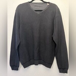 Tommy Bahama Preppy Casual Gray  Men's Size XL V Neck Cotton Sweater